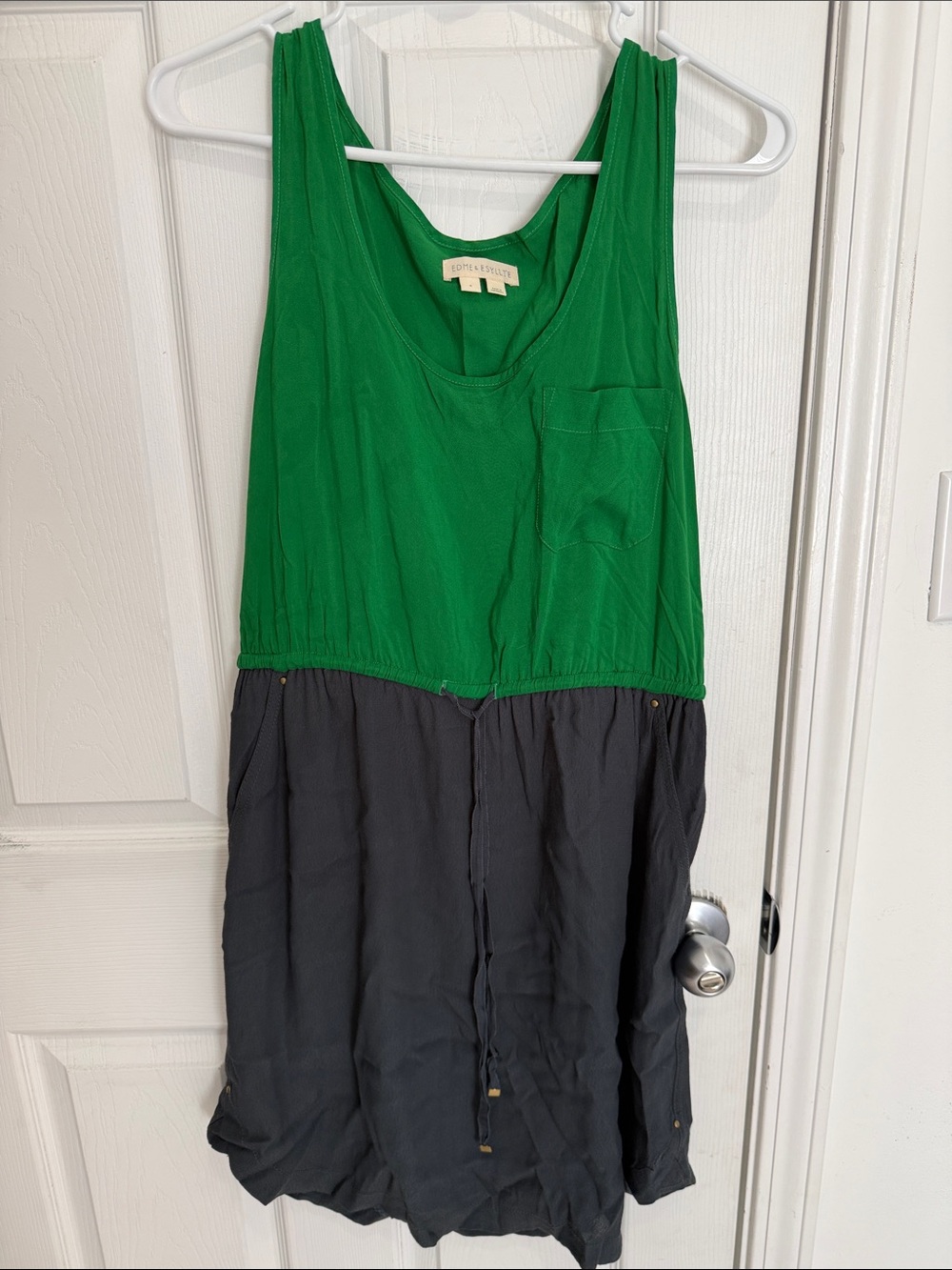 Anthropologie Edme & Esyllte Color Block Dress, Green & Grey, Sz M
